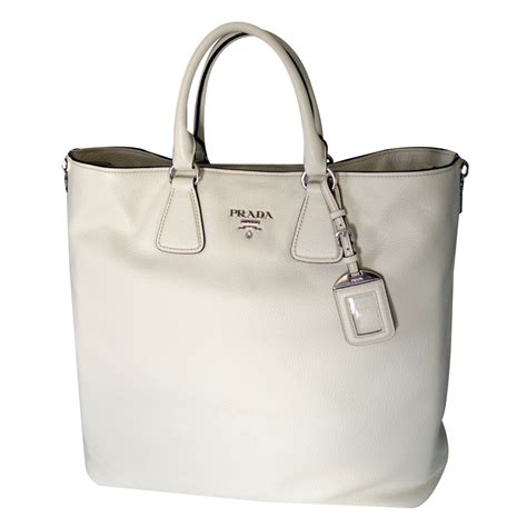 prada white leather tote side zippers|prada leather handbags.